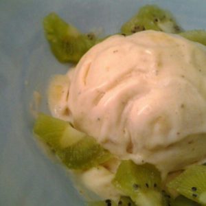 Blended bananas for banana "ice cream"